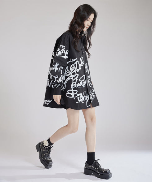 Graffiti Print Blouse